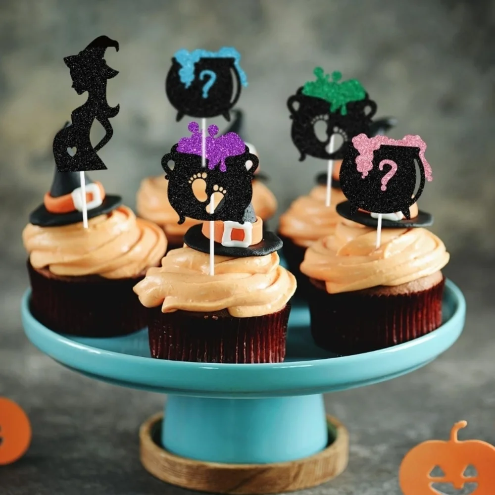 Halloween Gender Reveal Cake Toppers A Baby is Brewing